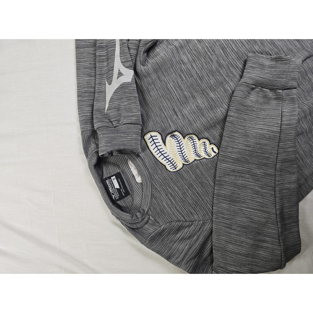 Mizuno Performance Sweatshirt Mens Small Gray Baseball Crewneck Long Sleeve